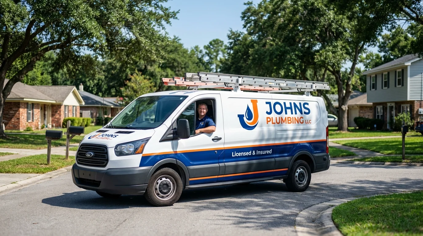 Johns Plumbing LLC service van in Kenton, TN