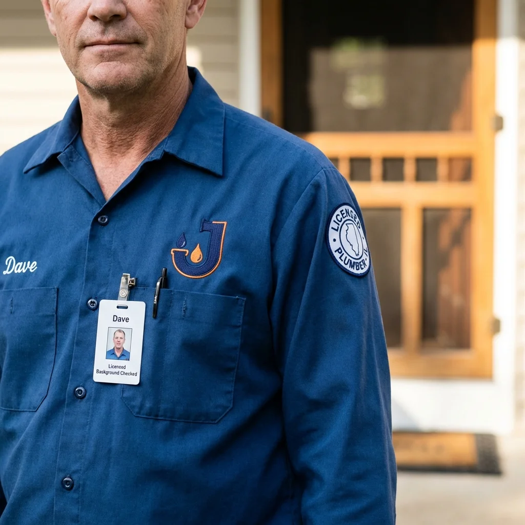 Licensed plumber showing ID badge in Kenton, TN